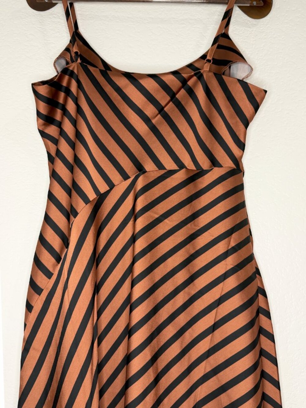 A New Day Womens Copper & Black Satin String-Strapped Dress - XXL - Picture 8 of 8